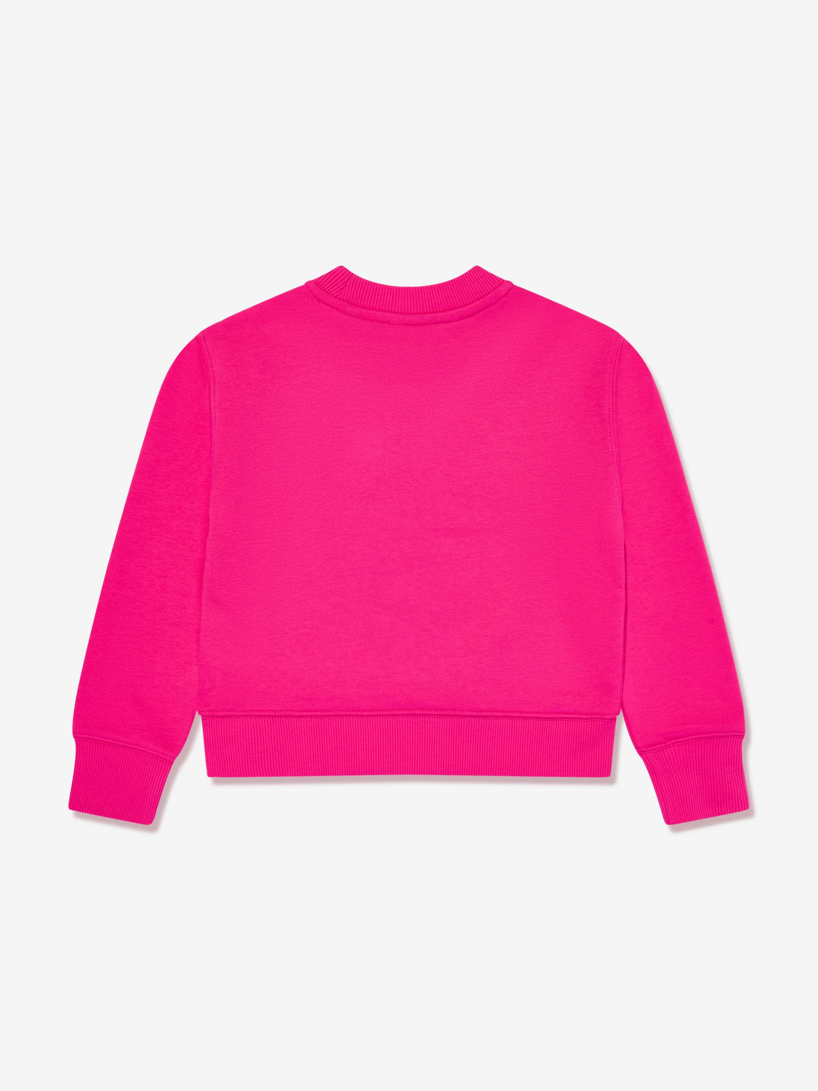 New Balance Mädchen French Terry Sweatshirt mit gestapeltem Logo in Rosa