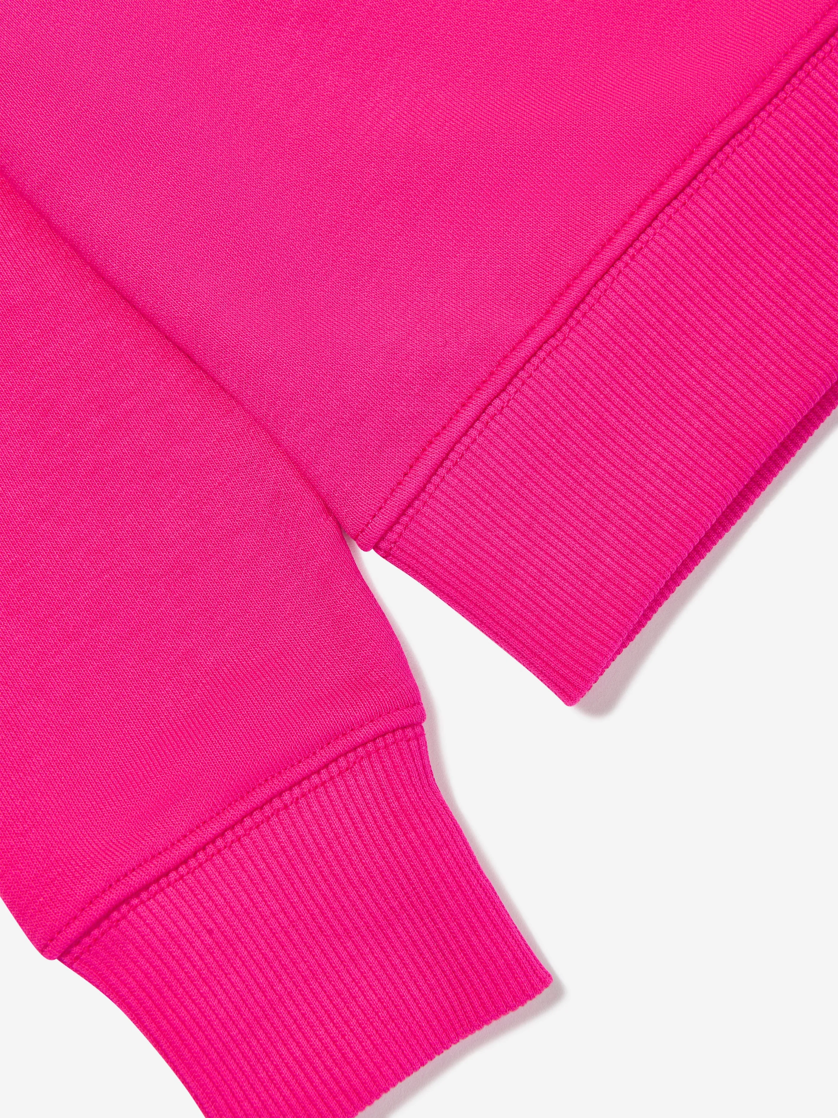 New Balance Mädchen French Terry Sweatshirt mit gestapeltem Logo in Rosa