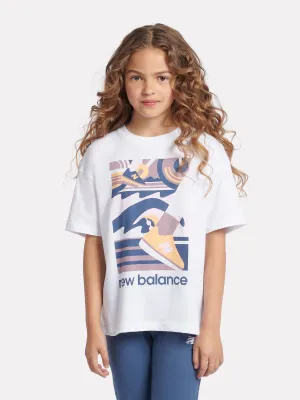 New Balance Girls Greatest Hits Grafik-T-Shirt in Weiß