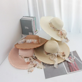 New Beach Hat Handwoven Raffia Vacation Wide Brim Sun spring-straw-hat