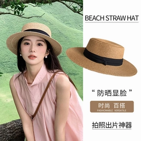 New French Top Hat Wide Brim Beach Sun Hat spring-straw-hat