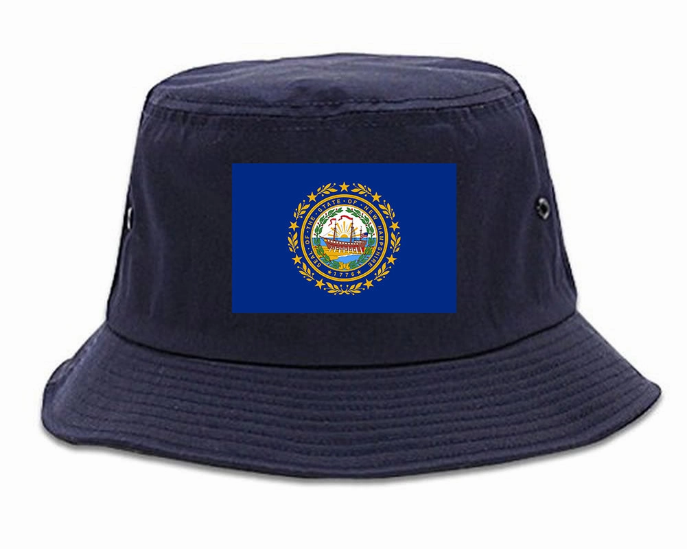 New Hampshire State Flag NH Chest Mens Bucket Hat