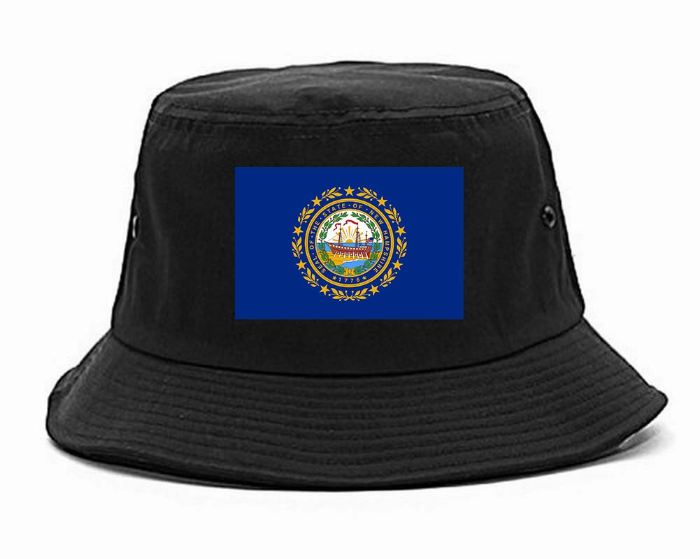 New Hampshire State Flag NH Chest Mens Bucket Hat