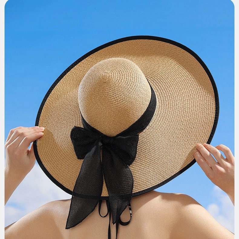 New Straw Hat Women Summer UV Cool Sun Hat Outdoor Wide Brim Beach