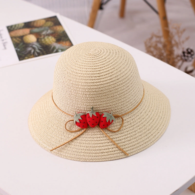 New Wide Brim Hat Girls' Sweet Bag Set Family Summer Vacation Beach