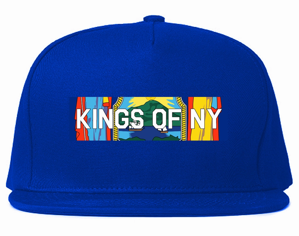 New York Flag Box Logo Mens Snapback Hat