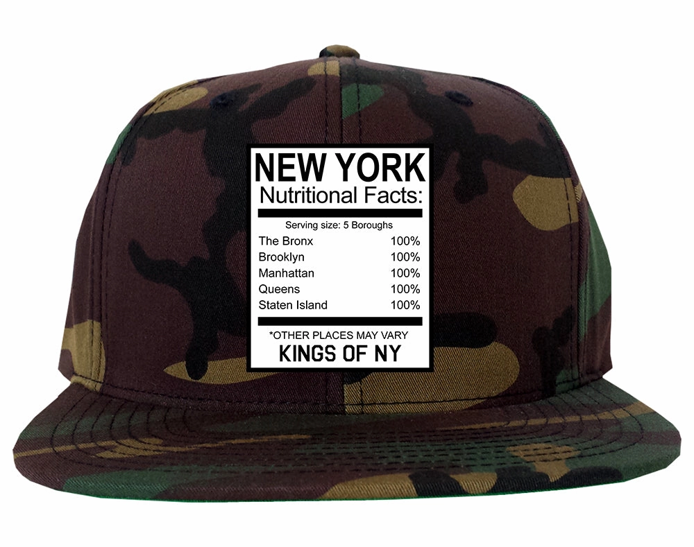 New York Nutritional Facts Snapback Hat