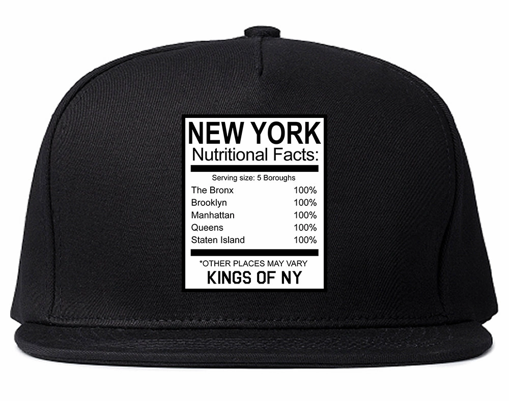 New York Nutritional Facts Snapback Hat