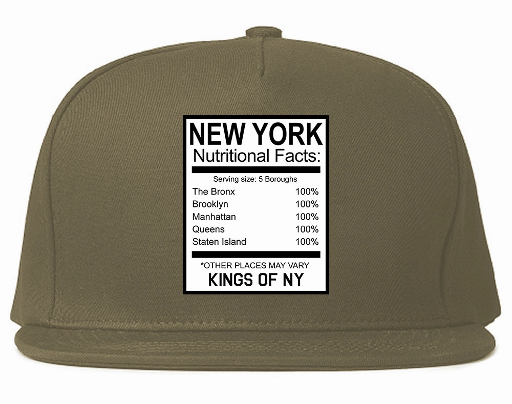 New York Nutritional Facts Snapback Hat