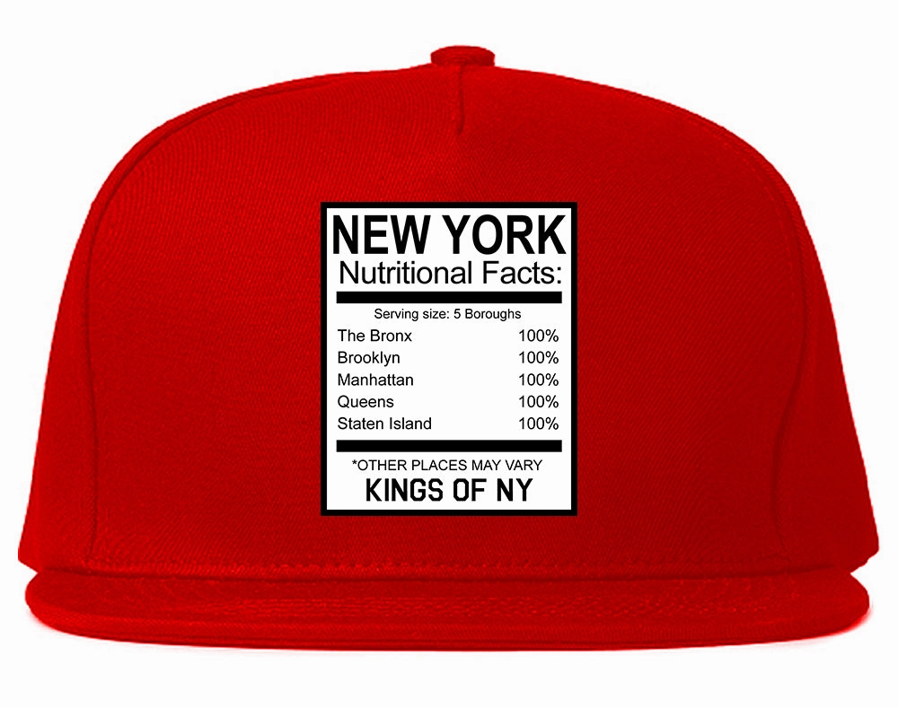 New York Nutritional Facts Snapback Hat