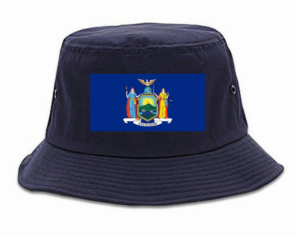 New York State Flag NY Chest Mens Bucket Hat