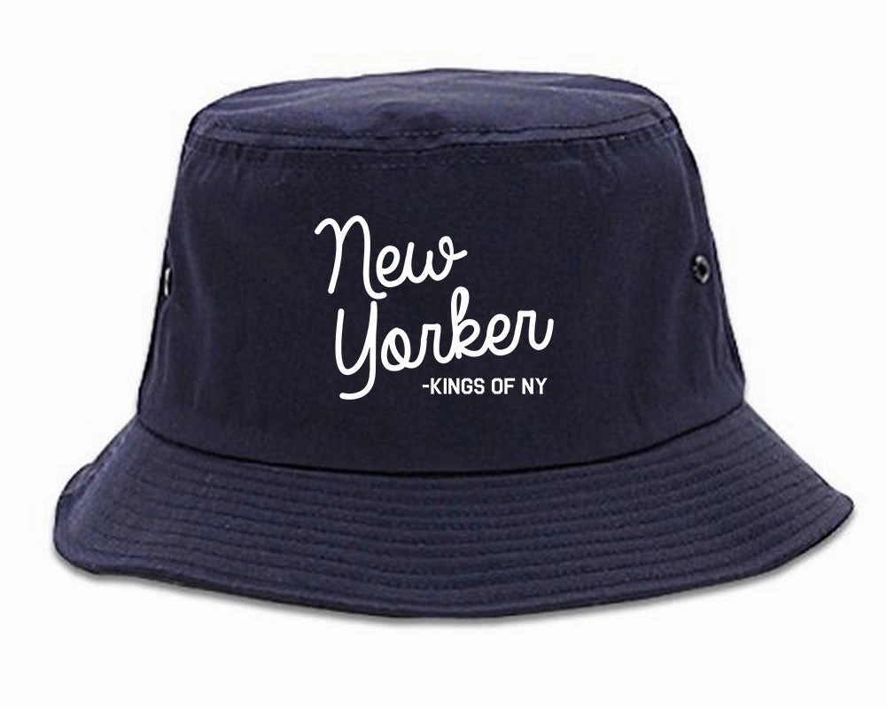 New Yorker Script Mens Bucket Hat