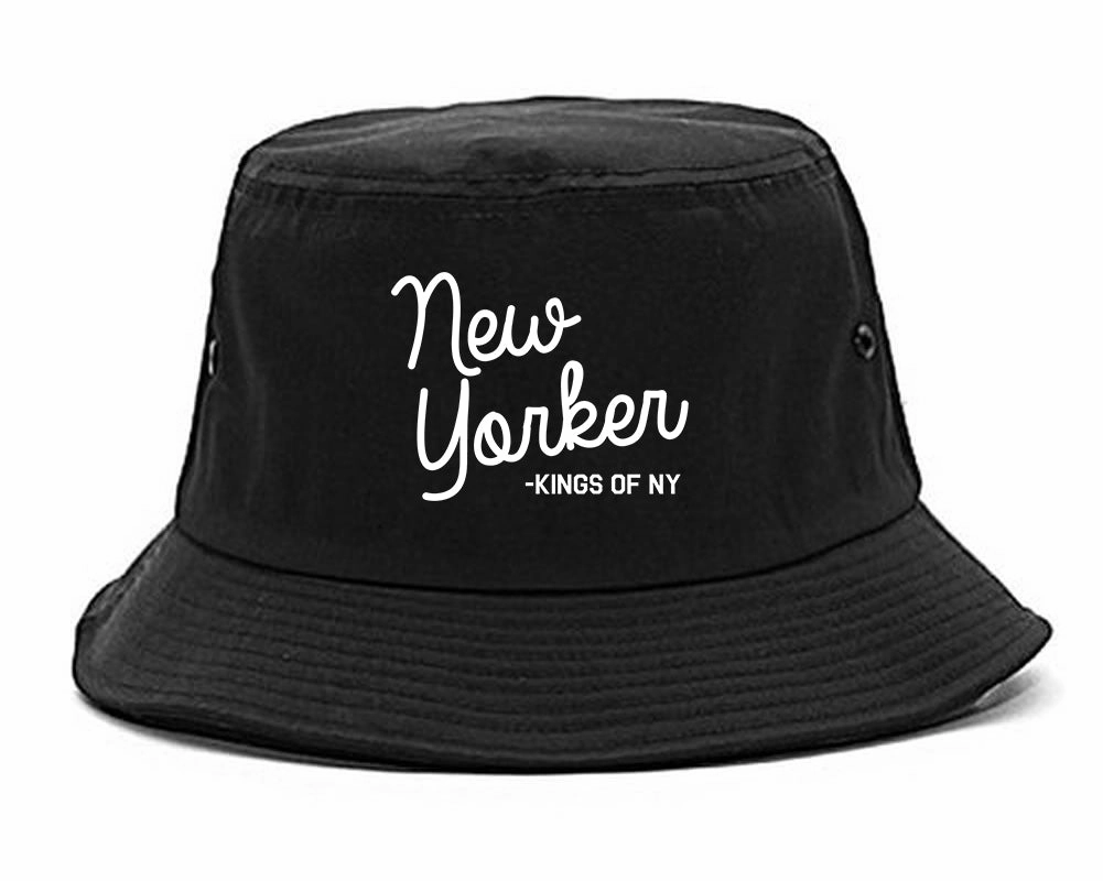 New Yorker Script Mens Bucket Hat