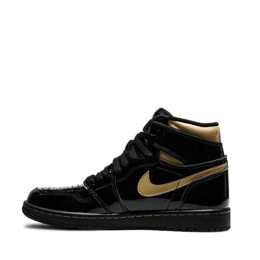NIKE AIR JORDAN1 RETRO HIGH SCHWARZ METALLIC GOLD 2020 GS (NEU)