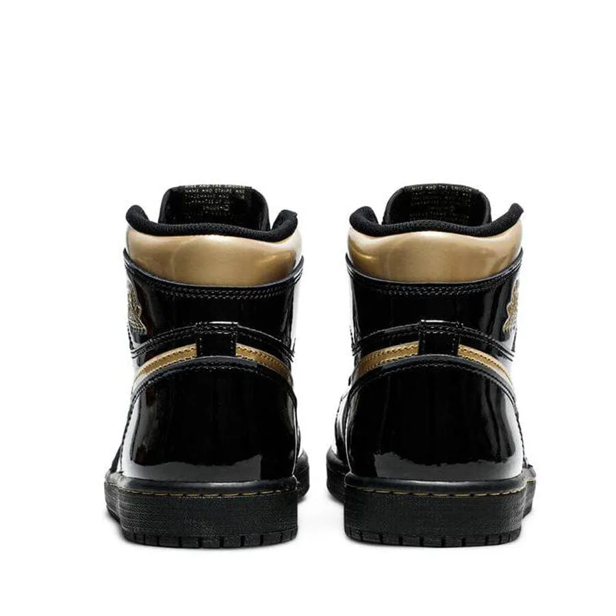 NIKE AIR JORDAN1 RETRO HIGH SCHWARZ METALLIC GOLD 2020 GS (NEU)
