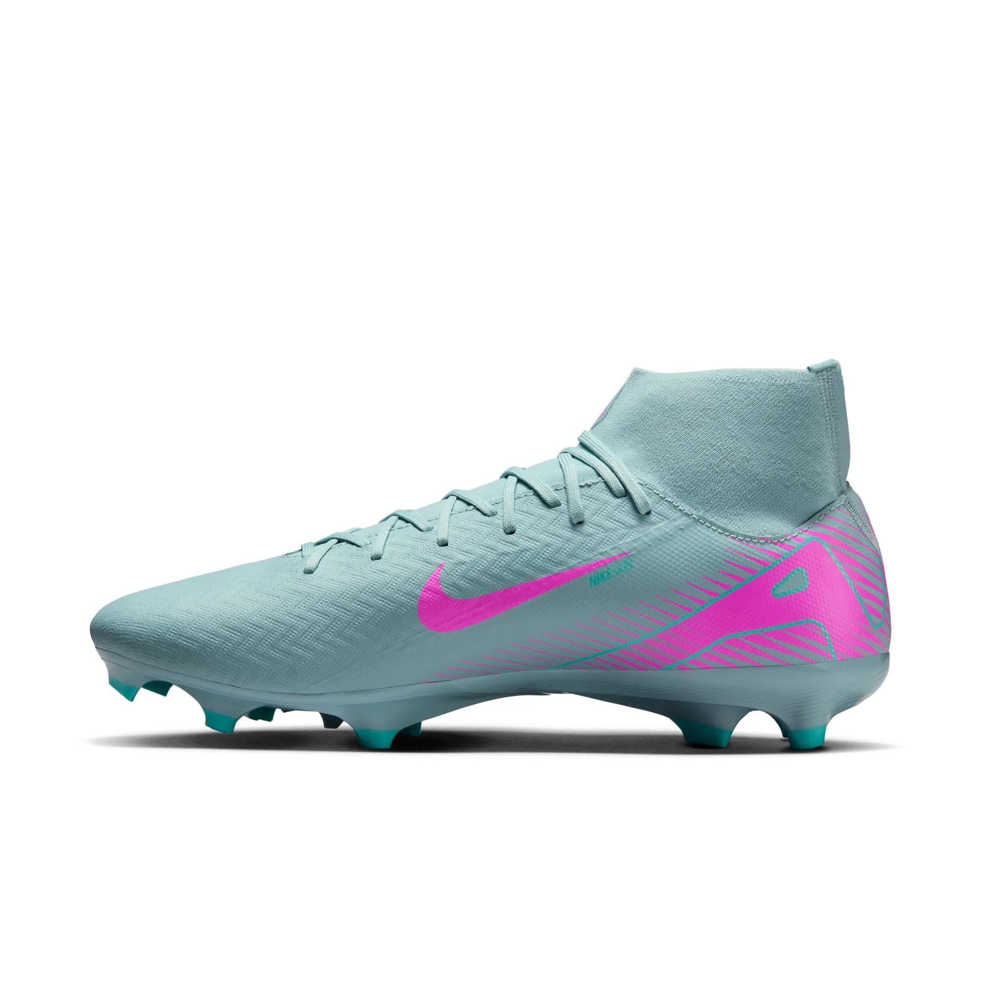 Nike Air Zoom Mercurial Superfly 10 Academy FG Feste Fußballschuhe - Ocean Cube/Pink Blast