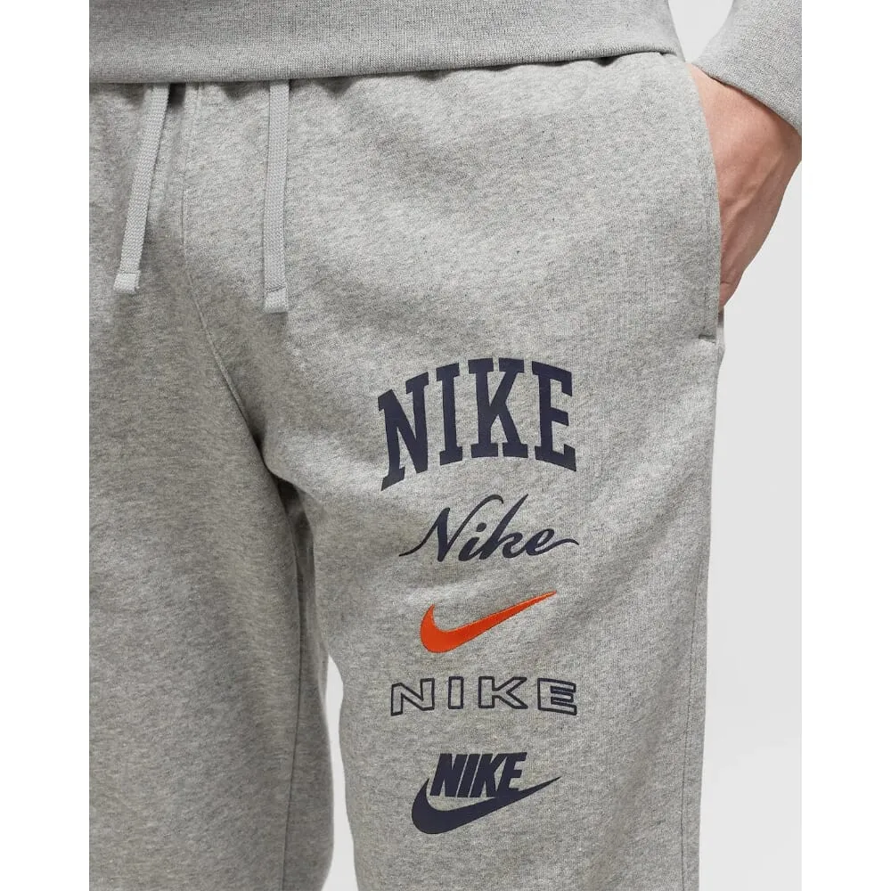 Nike Club Fleece Bundhose Dunkelgrau Meliert/Sicherheitsorange FN2643-063 Herren