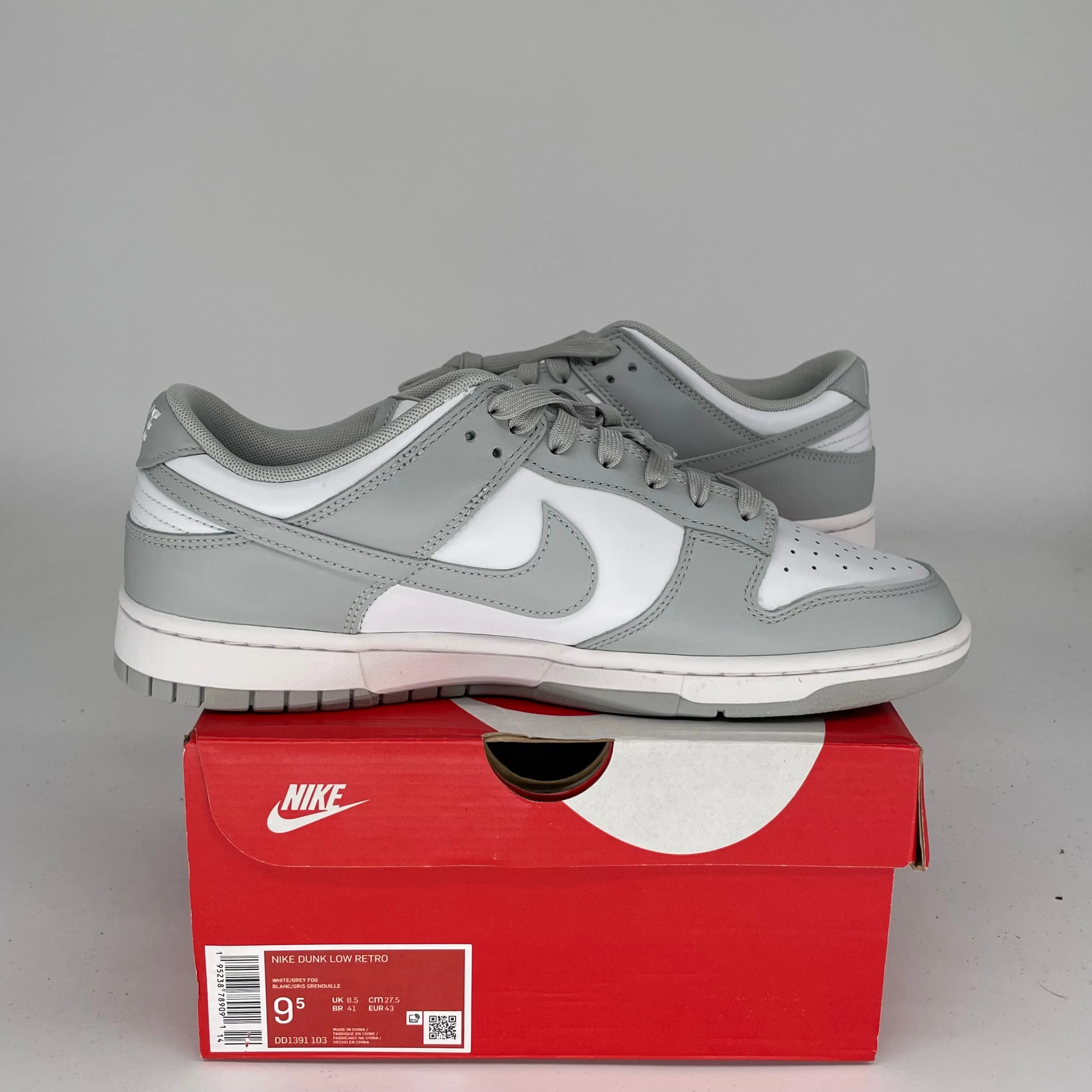 NIKE DUNK LOW GRAUER NEBEL GRÖSSE 9.5 DD1391-103