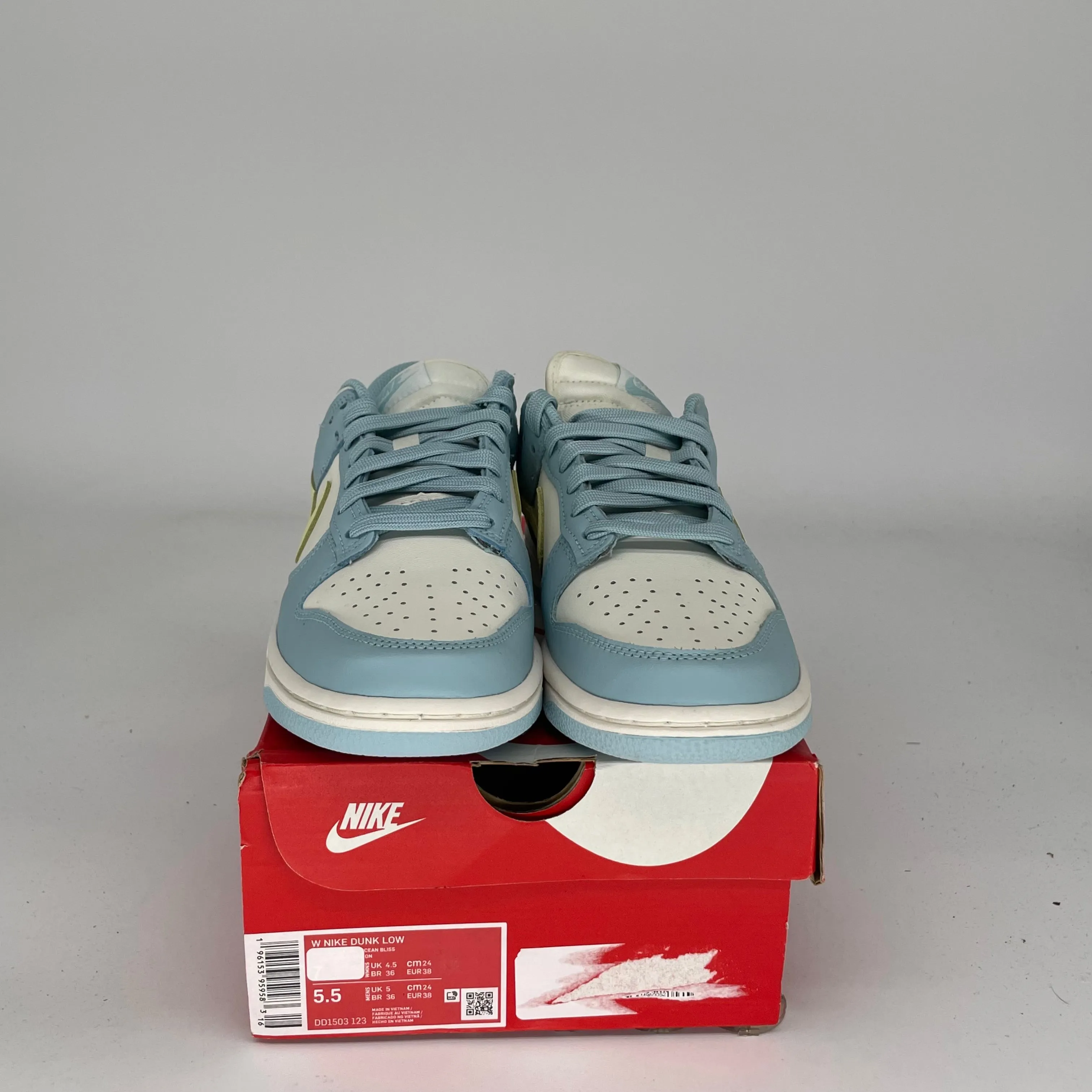 NIKE DUNK LOW OCEAN BLISS CITRON TINT GRÖSSE 5.5/7W DD1503-123