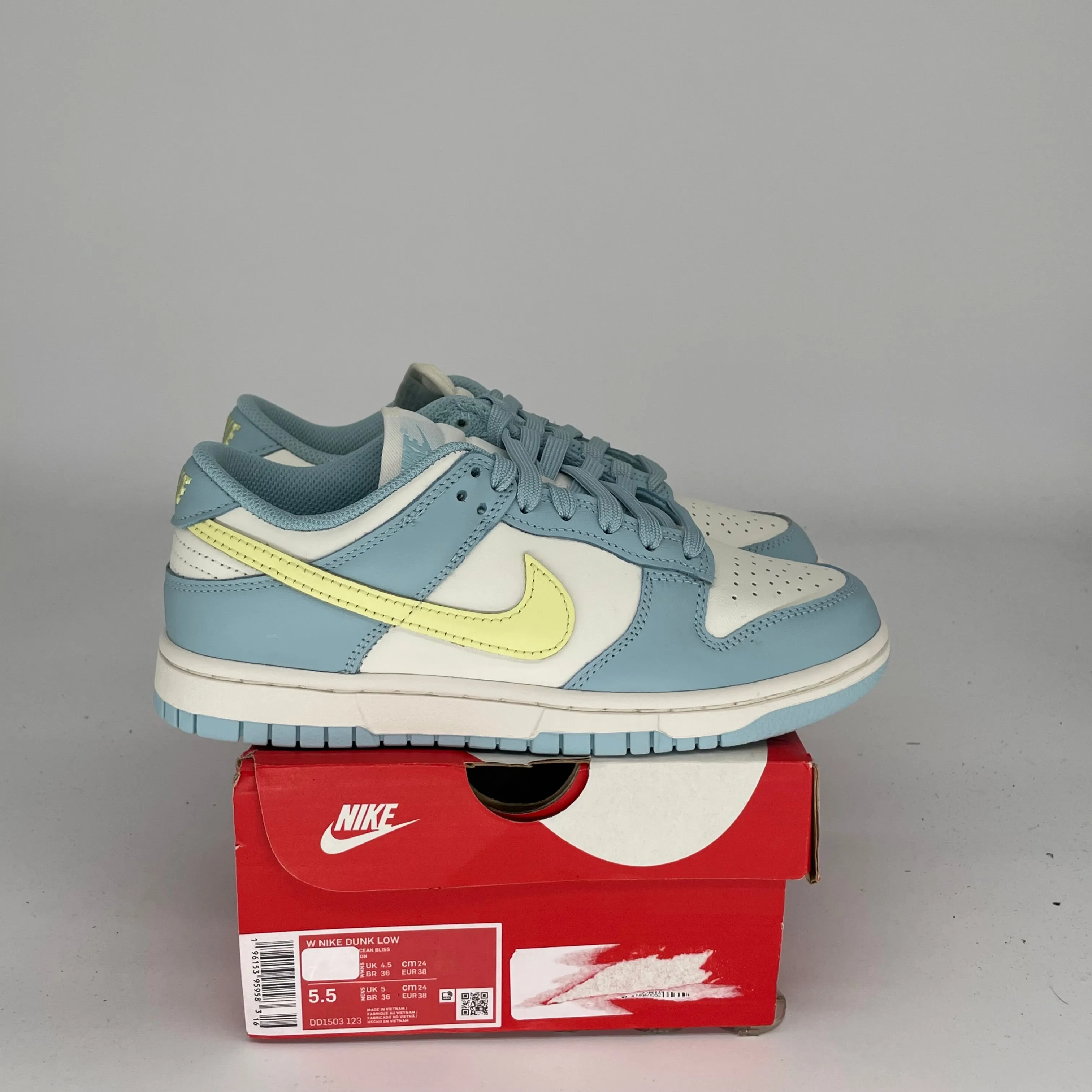 NIKE DUNK LOW OCEAN BLISS CITRON TINT GRÖSSE 5.5/7W DD1503-123