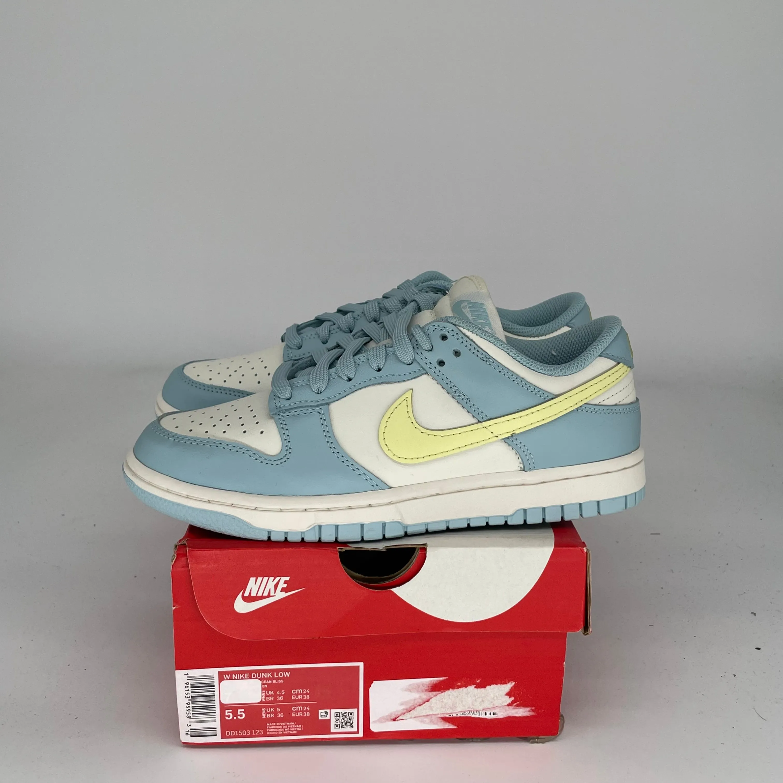 NIKE DUNK LOW OCEAN BLISS CITRON TINT GRÖSSE 5.5/7W DD1503-123