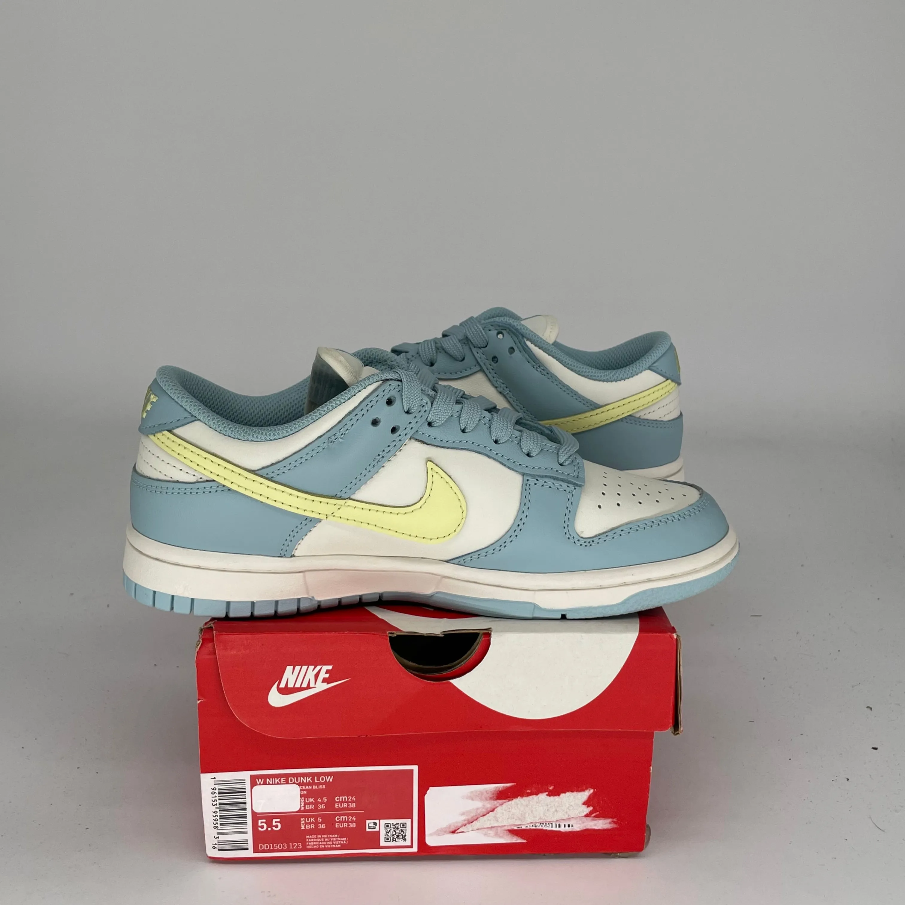 NIKE DUNK LOW OCEAN BLISS CITRON TINT GRÖSSE 5.5/7W DD1503-123