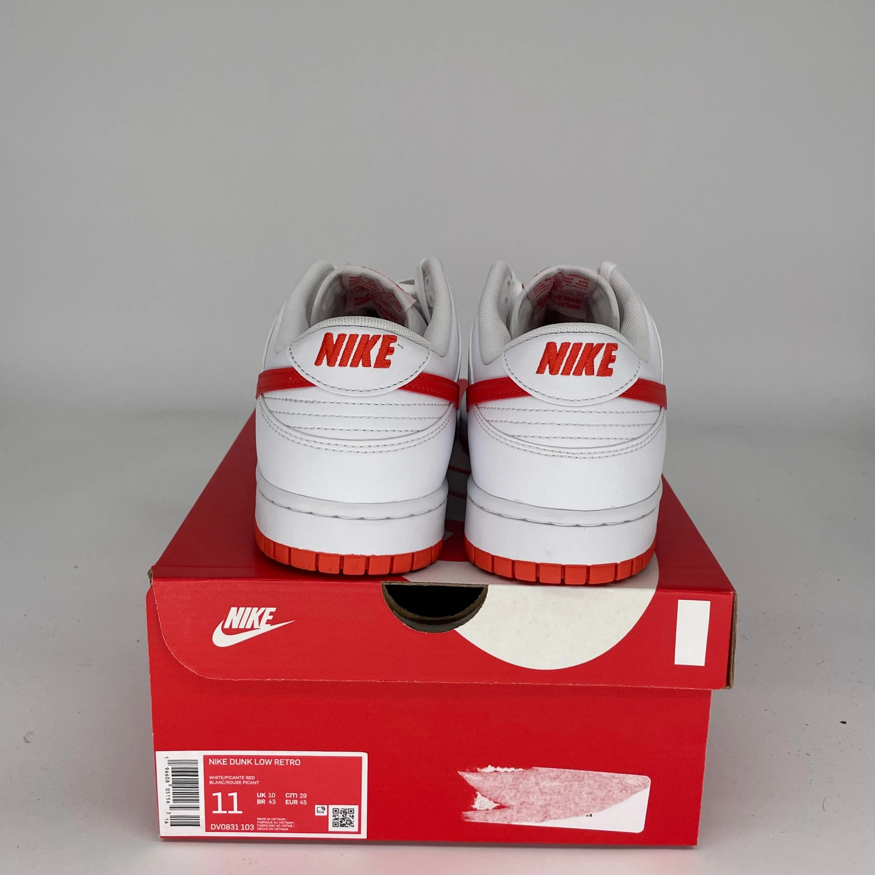 NIKE DUNK LOW WEIß PICANTE ROT GRÖßE 11 DV0831-103