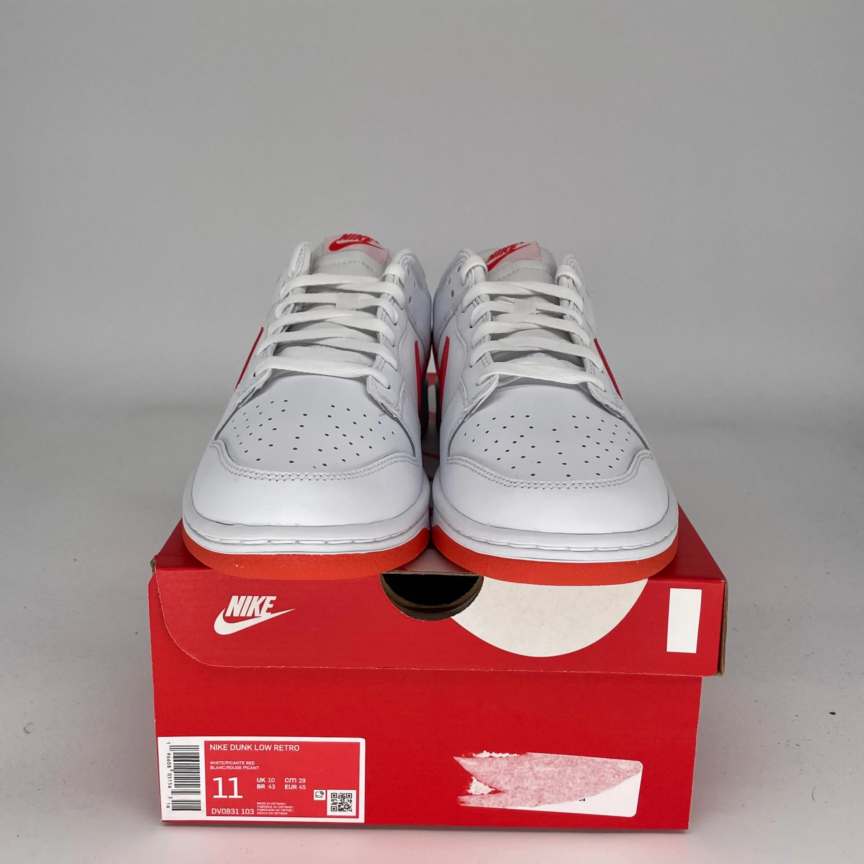 NIKE DUNK LOW WEIß PICANTE ROT GRÖßE 11 DV0831-103