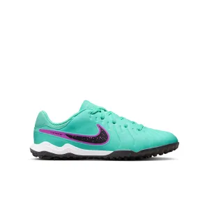 Nike Junior Tiempo Legend 10 Academy TF Fußballschuhe für Kunstrasen - Hyper Türkis/Schwarz