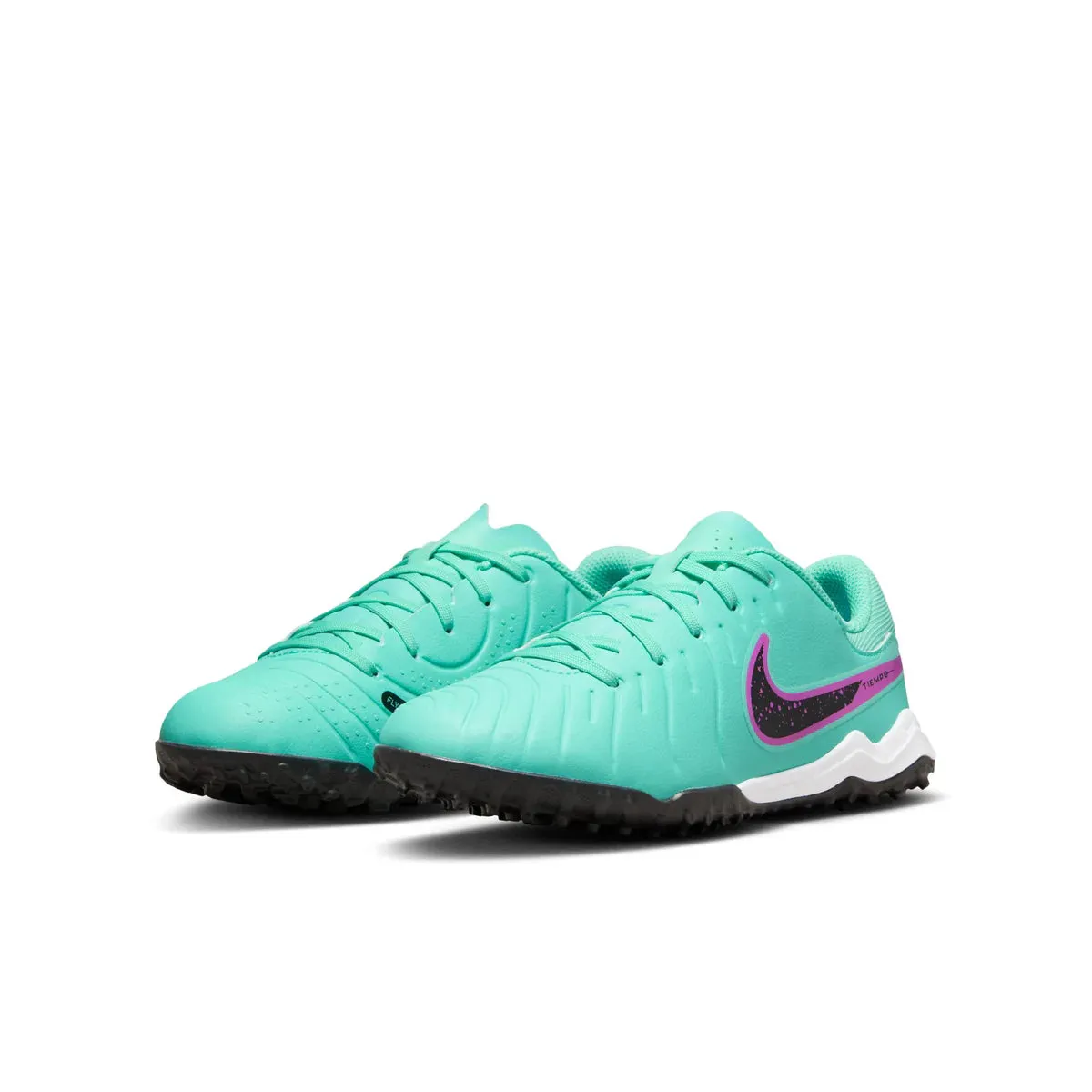 Nike Junior Tiempo Legend 10 Academy TF Fußballschuhe für Kunstrasen - Hyper Türkis/Schwarz
