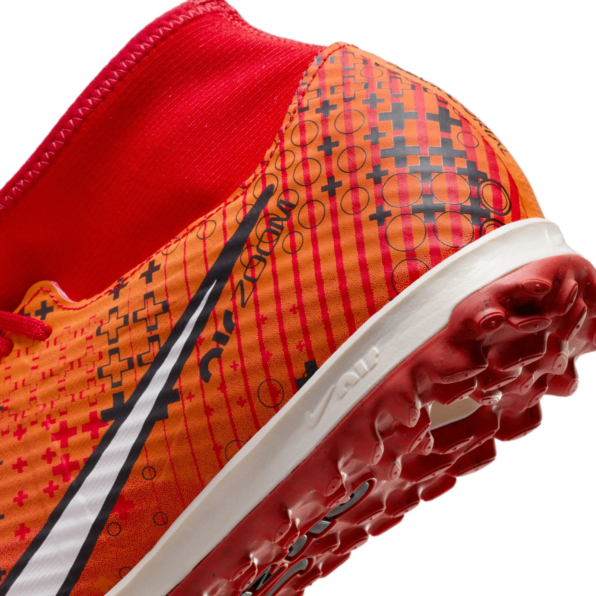 Nike Superfly 9 Academy Mercurial Dream Speed TF Hallenschuhe - LT Karmesin/Blasses Elfenbein - Leuchtendes Mandarin