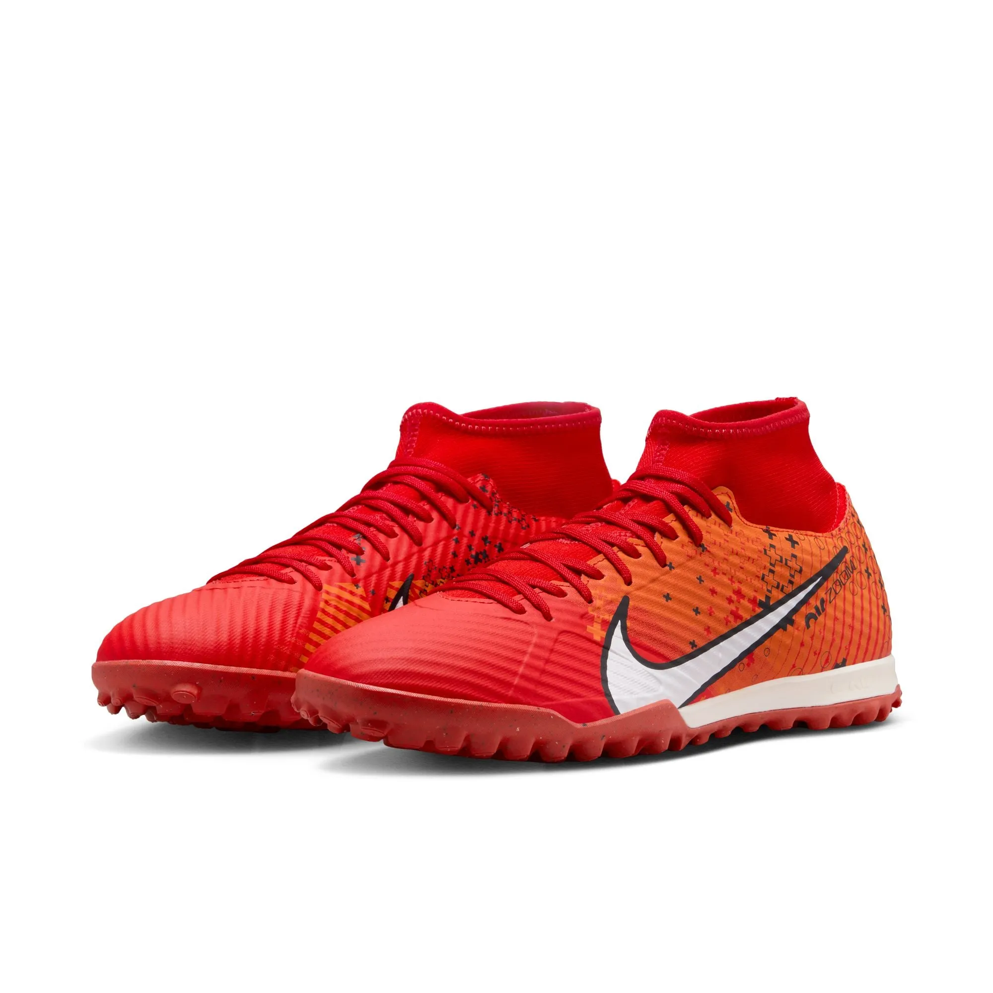 Nike Superfly 9 Academy Mercurial Dream Speed TF Hallenschuhe - LT Karmesin/Blasses Elfenbein - Leuchtendes Mandarin