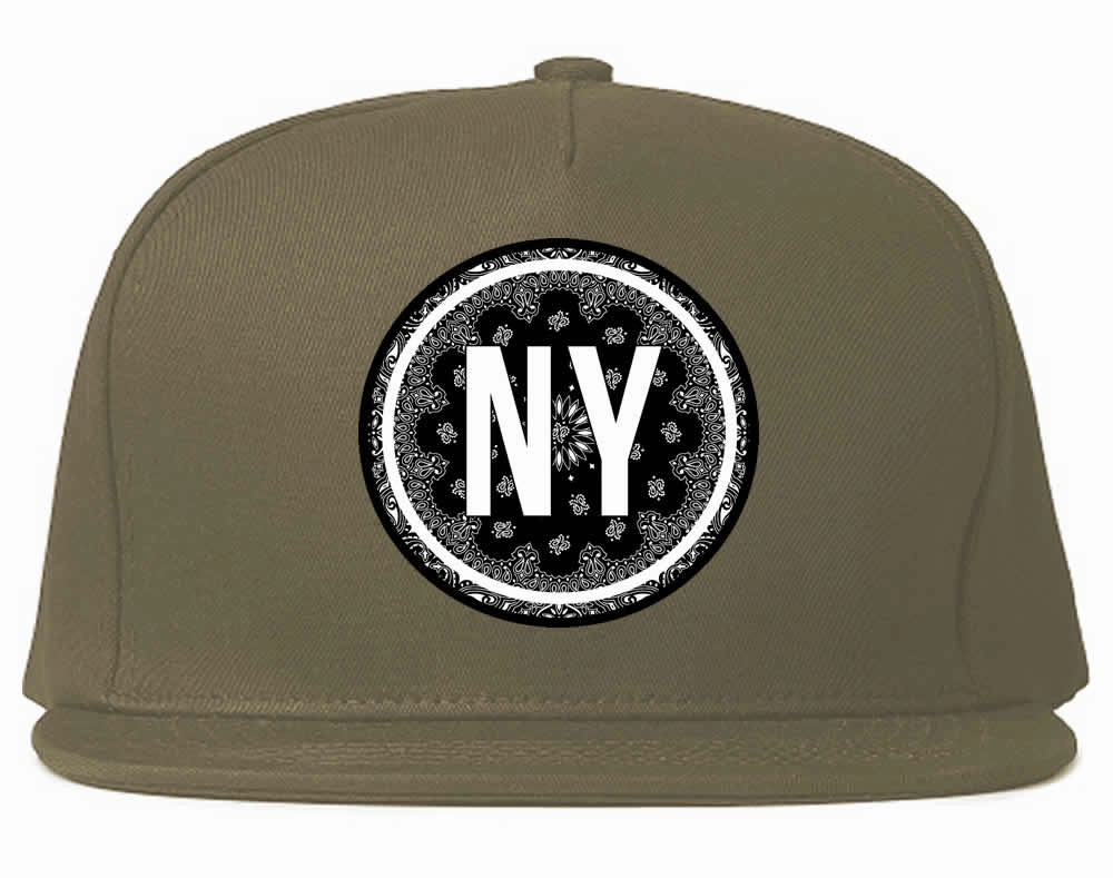 NY Bandana Paisley Print Mens Snapback Hat