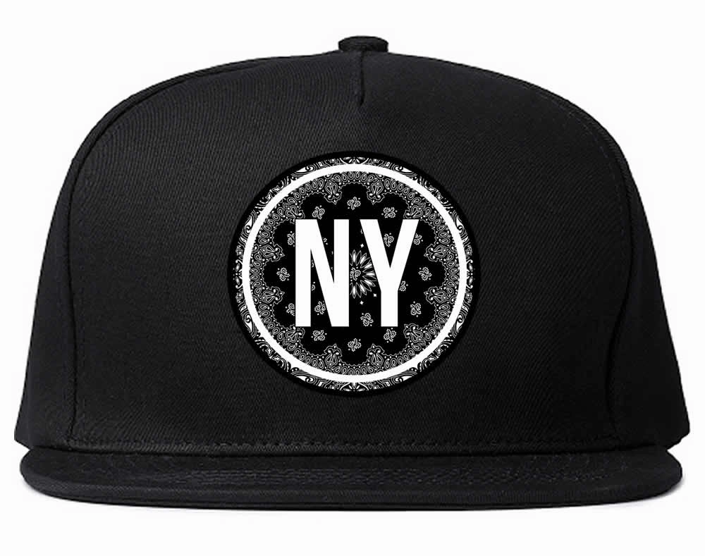 NY Bandana Paisley Print Mens Snapback Hat