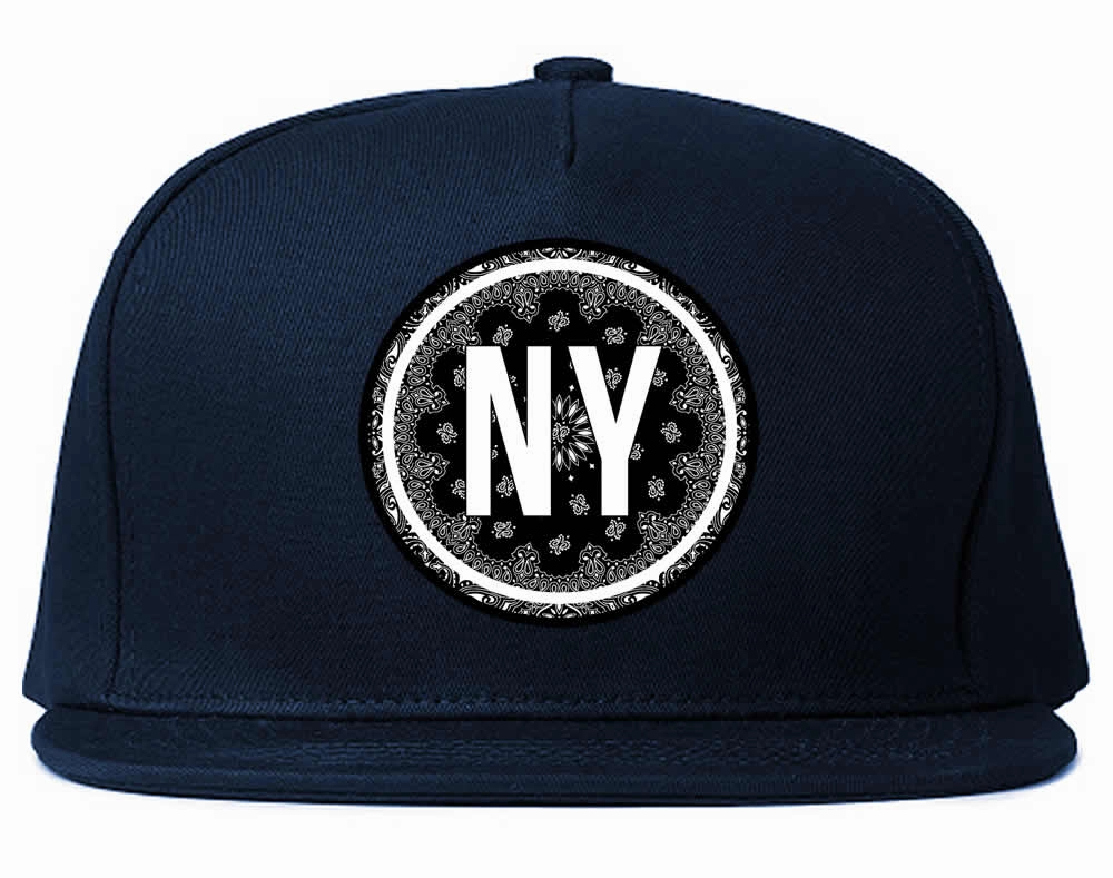 NY Bandana Paisley Print Mens Snapback Hat