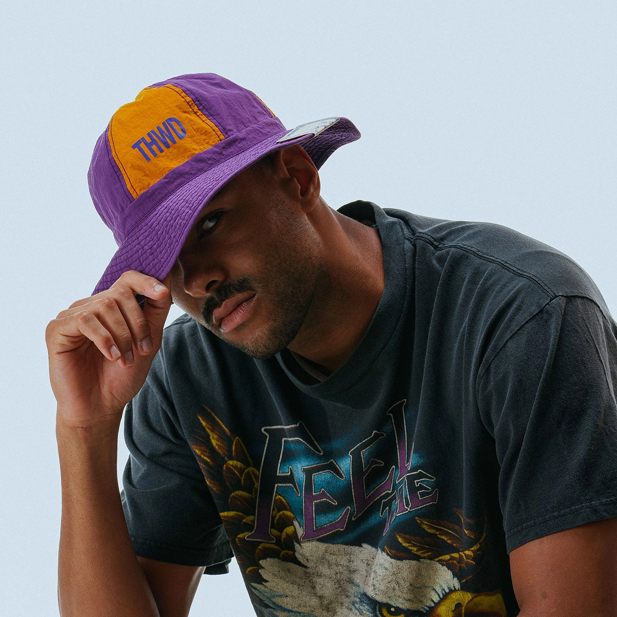 NYLON FATIGUE HAT - Purple / Yellow