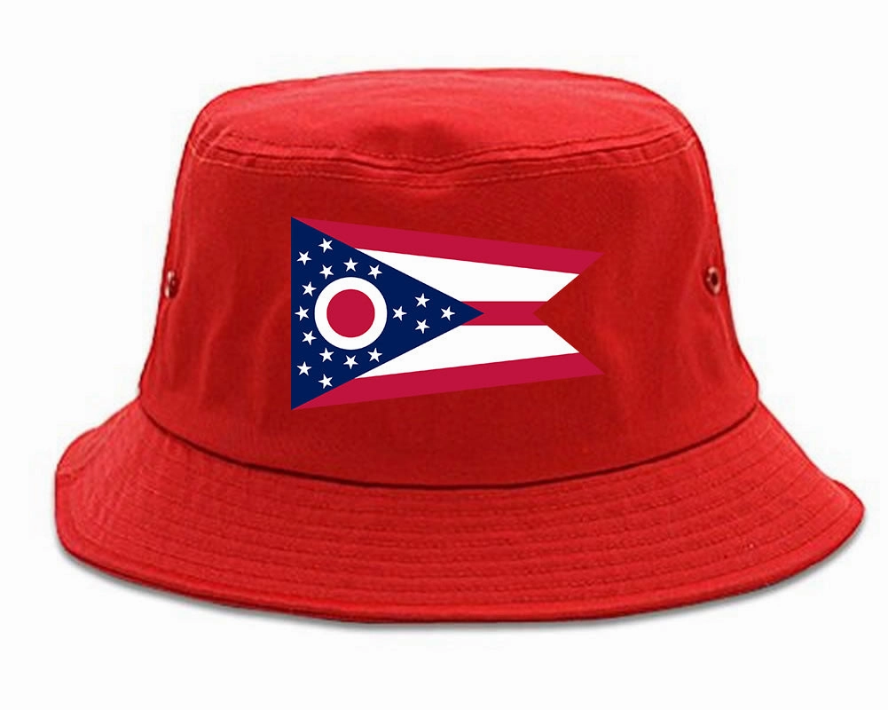 Ohio State Flag OH Chest Mens Bucket Hat