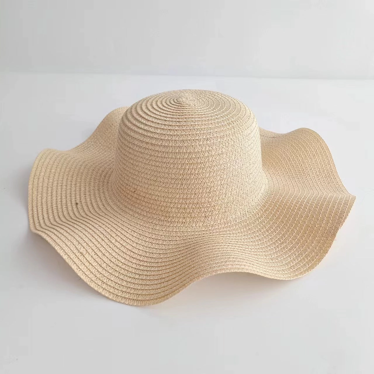 Parent-Child Wave-Edge Straw Hat