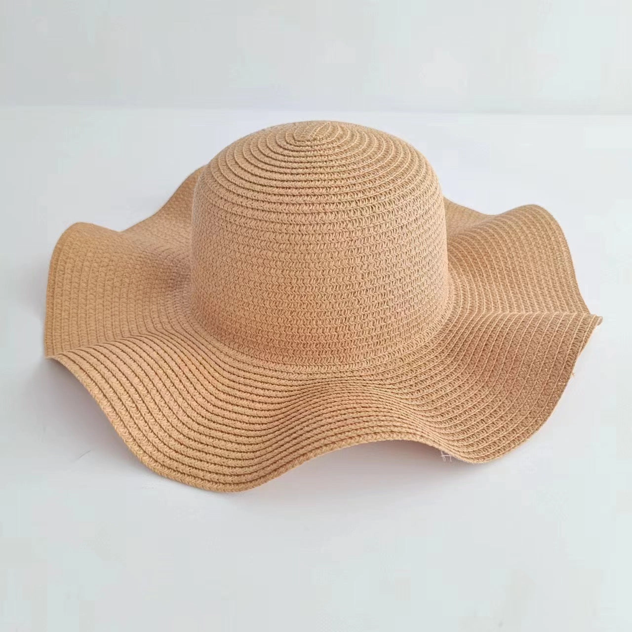 Parent-Child Wave-Edge Straw Hat