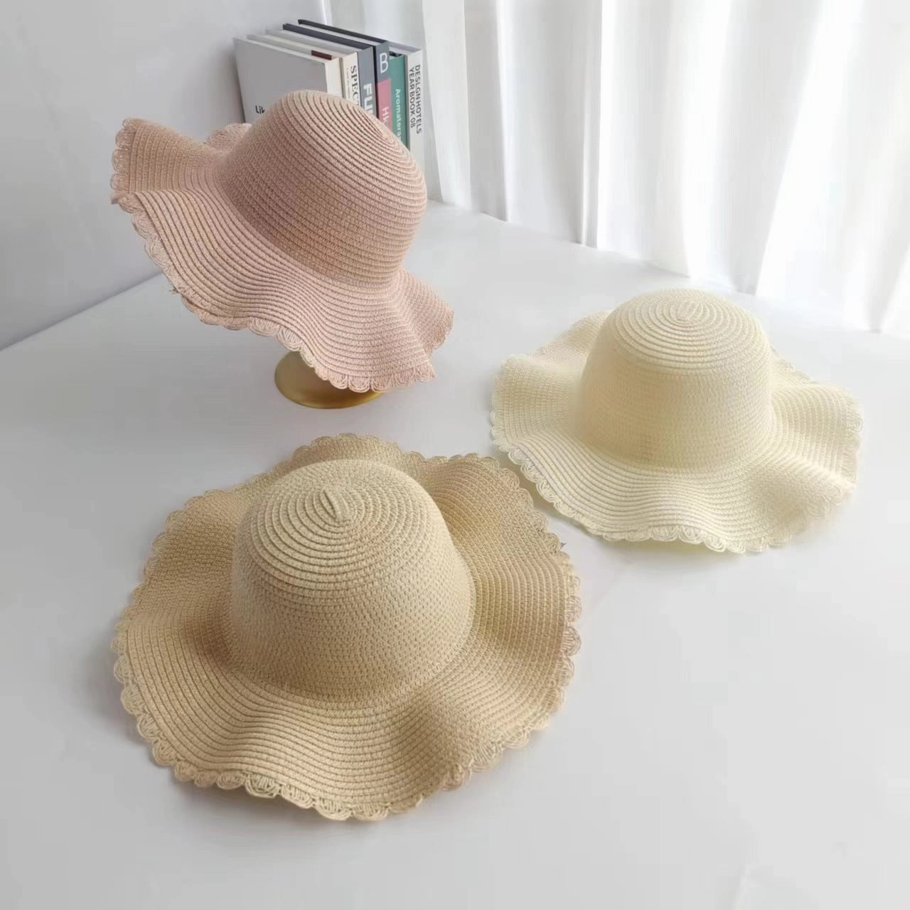 Parent-Child Wave-Edge Straw Hat spring-straw-hat