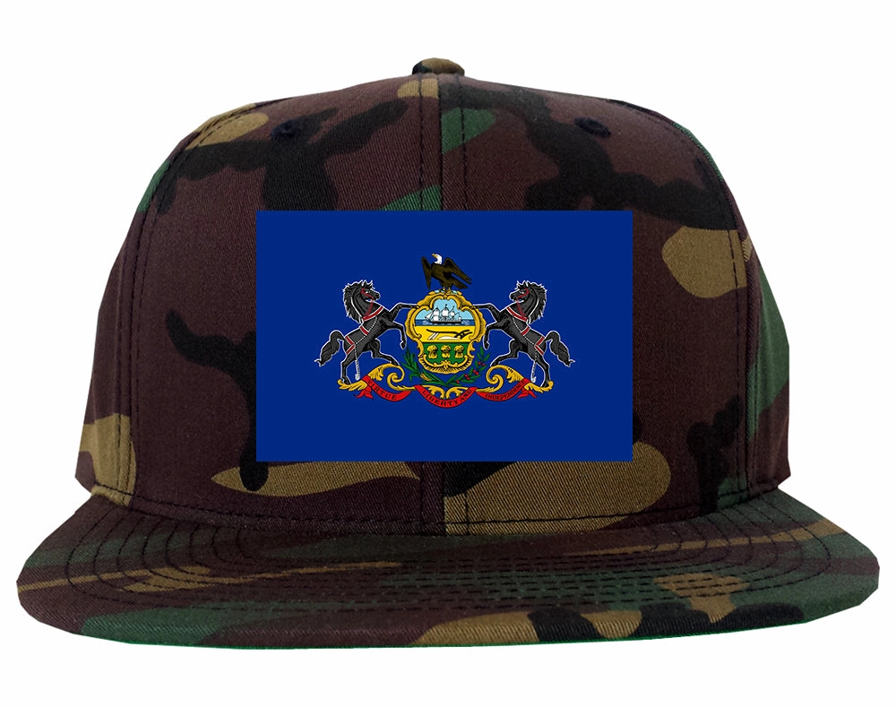 Pennsylvania State Flag PA Chest Mens Snapback Hat