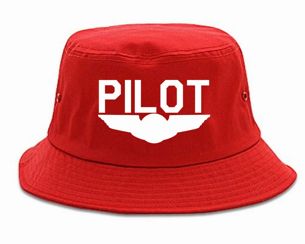 Pilot With Wings Mens Bucket Hat