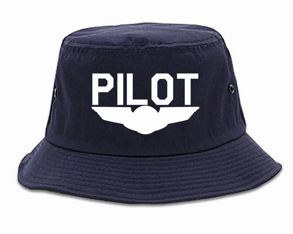 Pilot With Wings Mens Bucket Hat