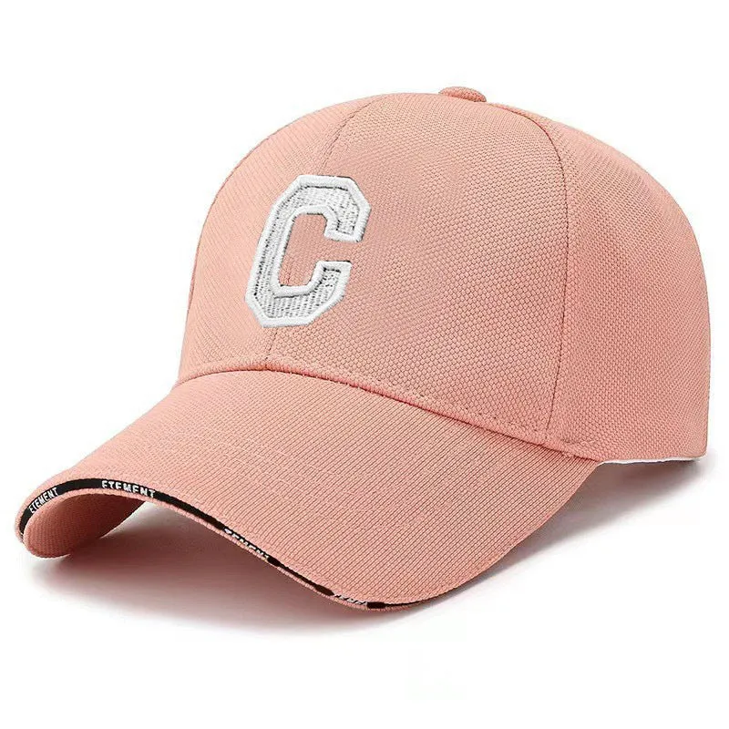 Pineapple Pattern Embroidered Korean Structured Duckbill Cap