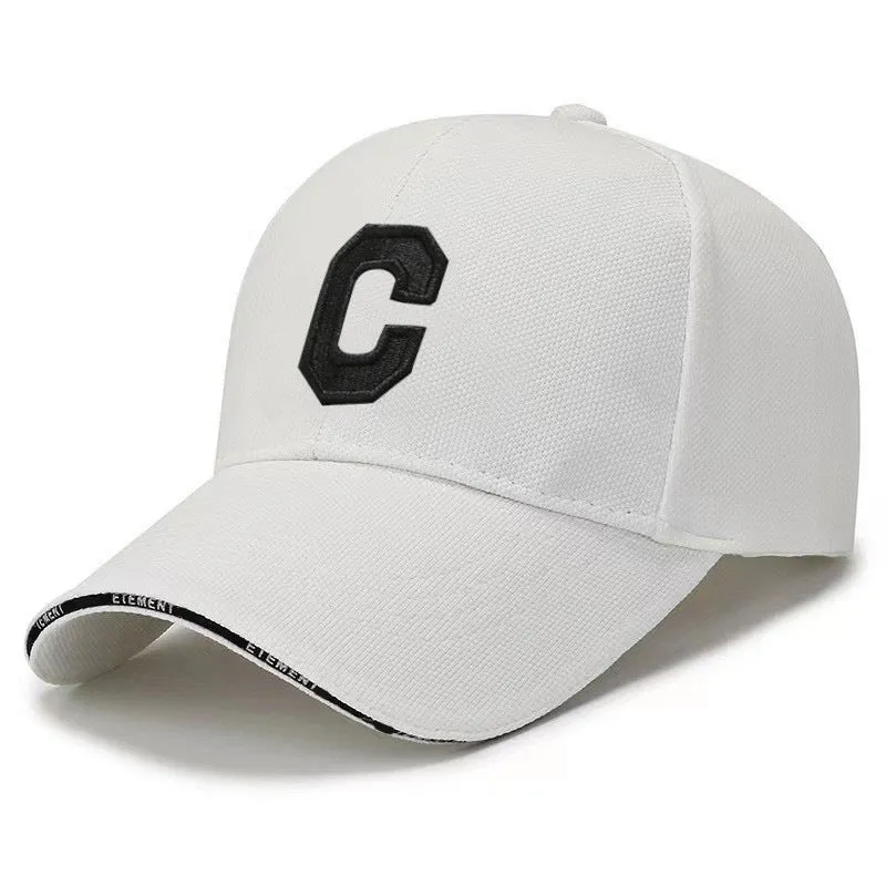 Pineapple Pattern Embroidered Korean Structured Duckbill Cap