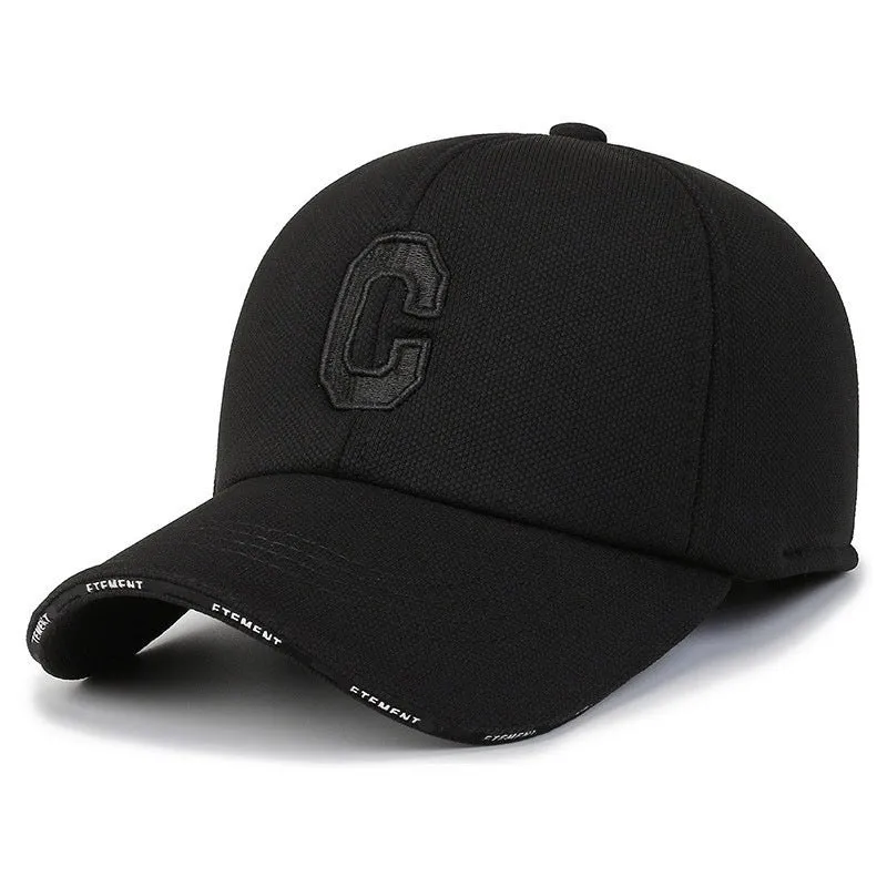 Pineapple Pattern Embroidered Korean Structured Duckbill Cap