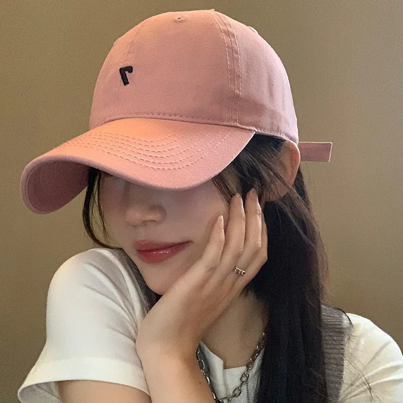 Pink Wide-Brim Baseball Cap