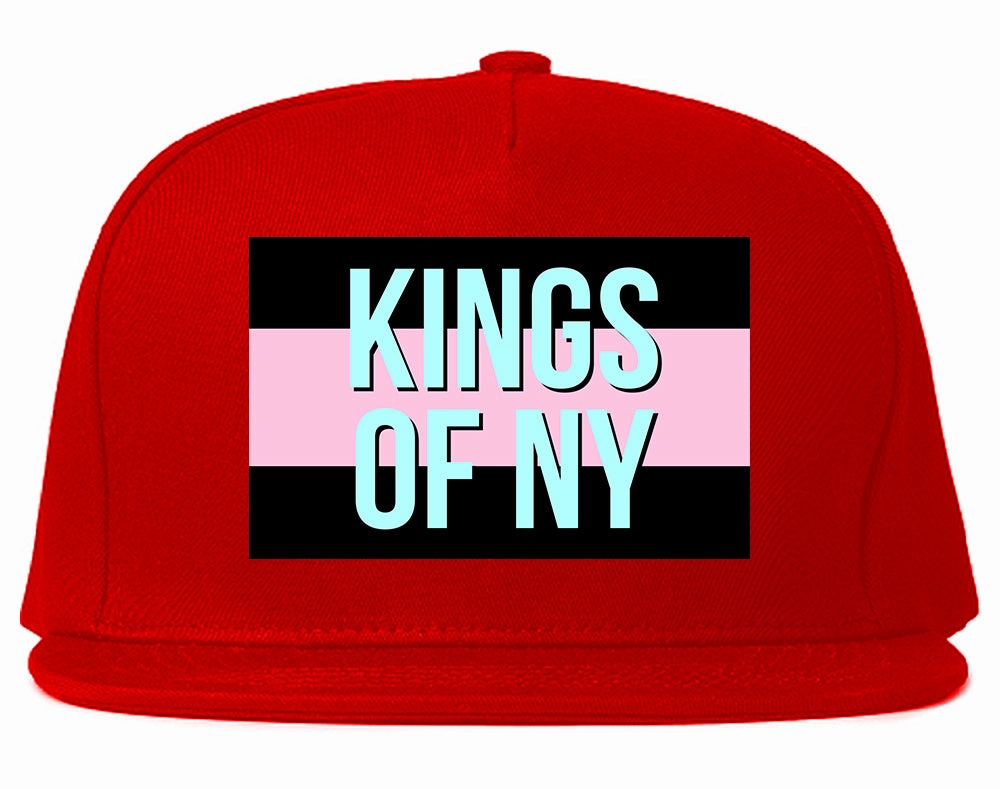 Pink And Blue Flag Logo Mens Snapback Hat