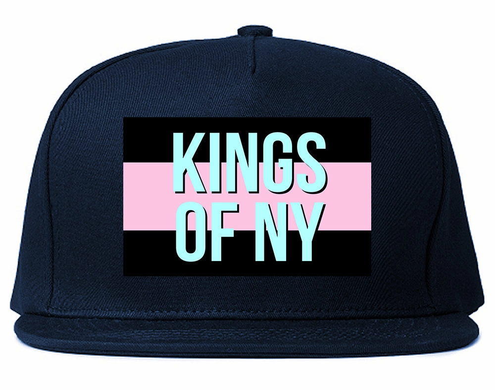 Pink And Blue Flag Logo Mens Snapback Hat