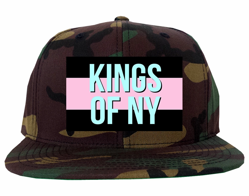 Pink And Blue Flag Logo Mens Snapback Hat
